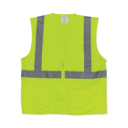 Pip Hi-Vis Safety Vest 2XL Class 2 , Hook & Loop 0 Pockets 302-MVGLY-2X